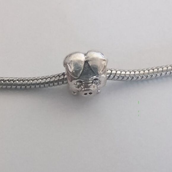 Silver Pig Charm for Pandora Style Bracelet - Picture 2 of 5
